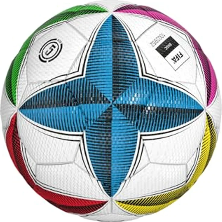 Erima SENZOR-Star Training 2.0 Fußball, Größe 5, langlebig, weicher Ballkontakt, robustes PU-Material, 3D-Struktur, kräftige Farben – Bild 4