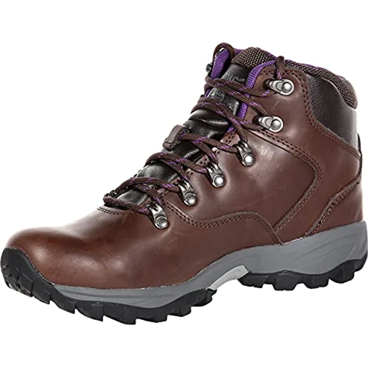 Regatta Bainsford Wanderstiefel Damen, robustes Action-Leder, wasserabweisend, Kautschuk-Aussensohle mit EVA-Dämpfung, Chestnut/Alpine Purple, Größe 41 – Bild 3