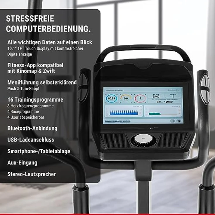HAMMER Ellipsentrainer CrossPace 7.0 NorsK, 3-fache Steigung, 16 Programme, 20 kg Schwungmasse, Kinomap & Zwift - Preisvergleich – Bild 4