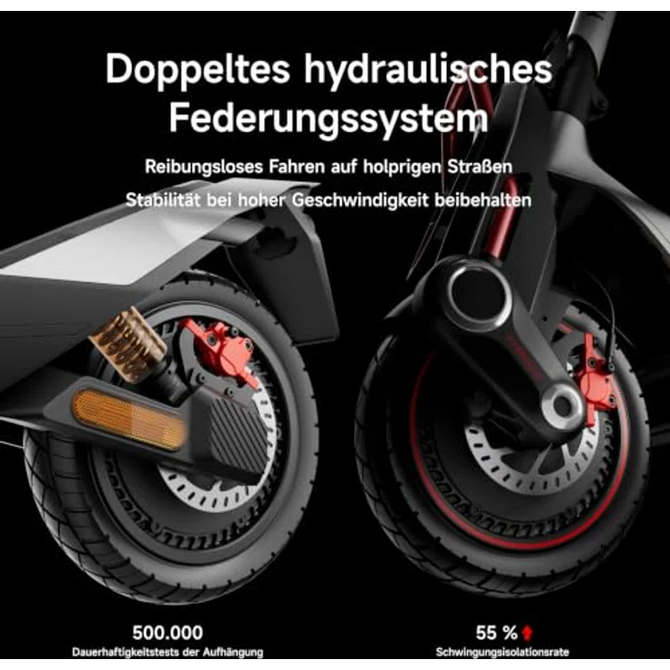 NAVEE UT5-MAX-DE, 2400 W E-Scooter mit 15,3 Ah, 100 km Reichweite, grau, 20 km/h, 150 kg Belastbarkeit, Versandkostenfrei – Bild 4