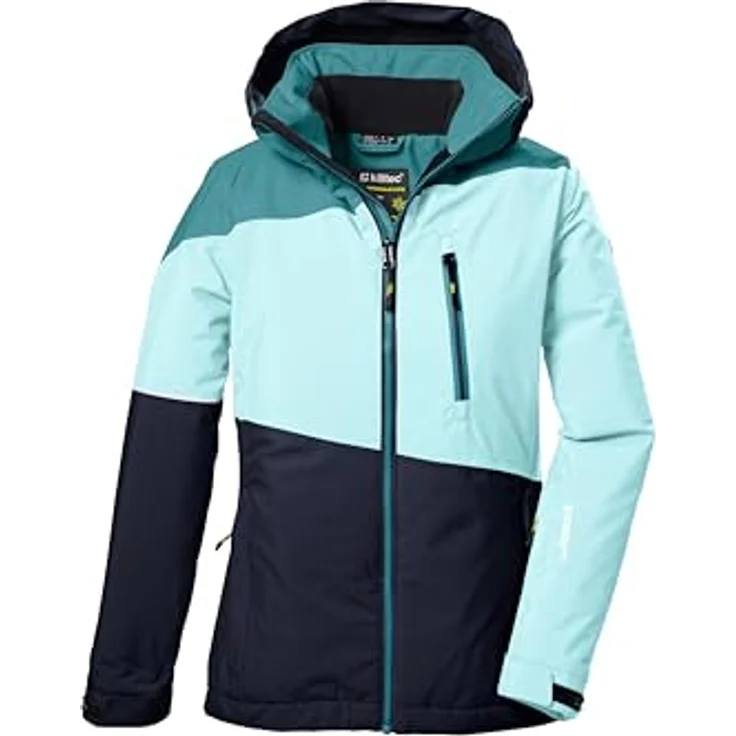 Killtec KSW 331 Mädchen Skijacke, Kapuzenjacke mit Fleece-Innenseite, wasserdicht 10.000 mm, blau, Größe 116 – Bild 1