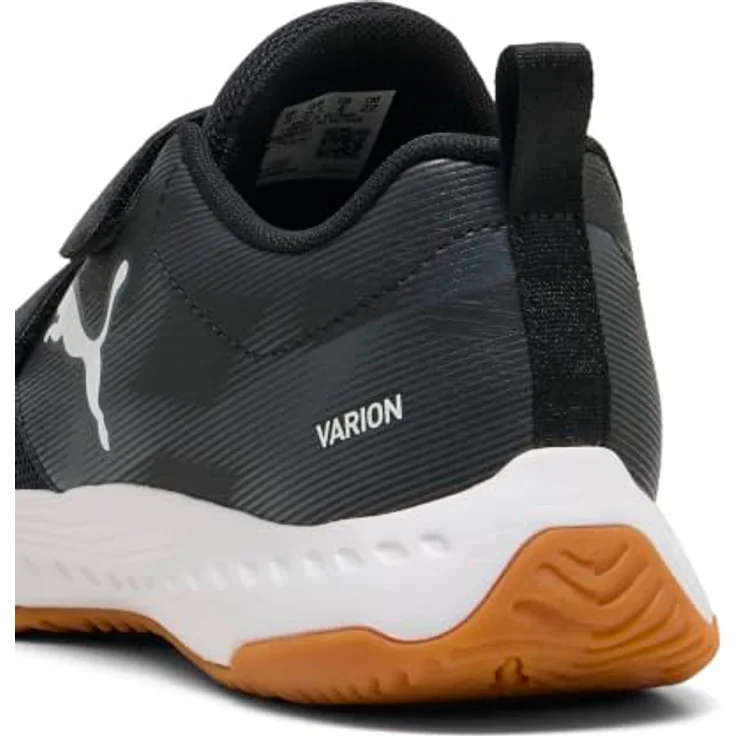 PUMA Handballschuhe Varion 3 mit Klettverschluss, schwarz, für Kinder, Größe 33, leichte Dämpfung und Atmungsaktivität – Bild 2
