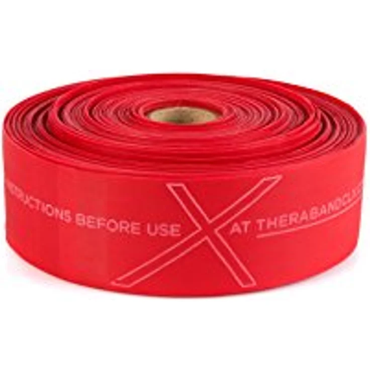 TheraBand CLX Latex-Free Resistance Band, 110 Loops für Pilates, 22 Meter, rot, mittel, mit integrierter Übungsbibliothek – Bild 1
