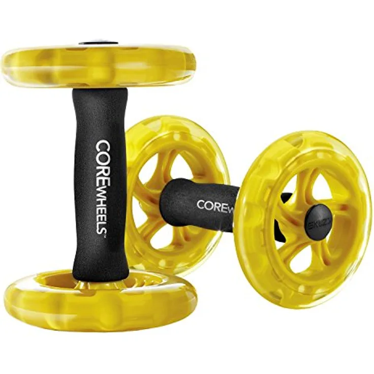 SKLZ COREWheels Dynamischer Kraft & Bauchtrainer, Workout Räder, Mit Ergonomischen Schaumstoffgriffen, Gelb/Schwarz