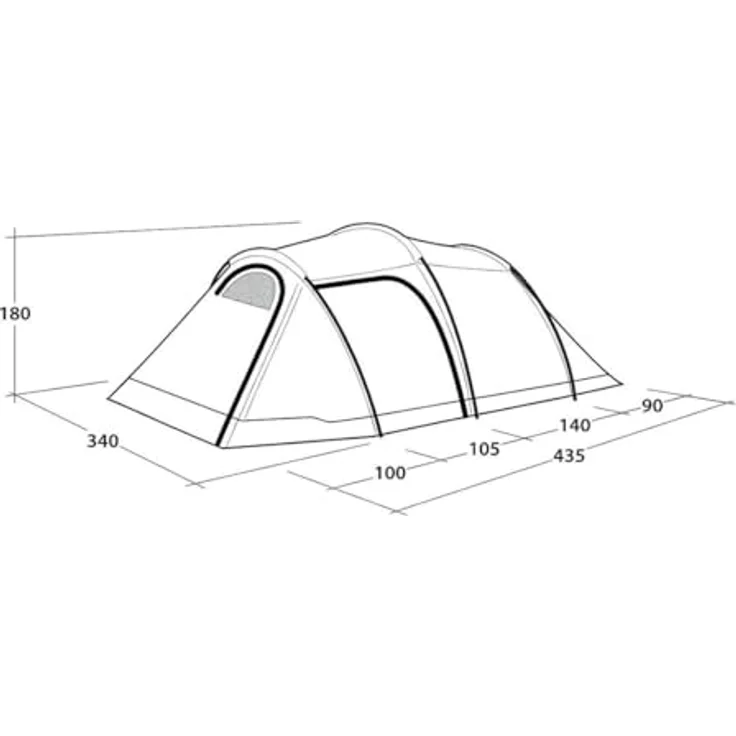 Outwell Earth 5 Plus, 5 Personen Tunnelzelt mit abgedunkeltem Innenzelt und wannenförmigem Zeltboden – Bild 5