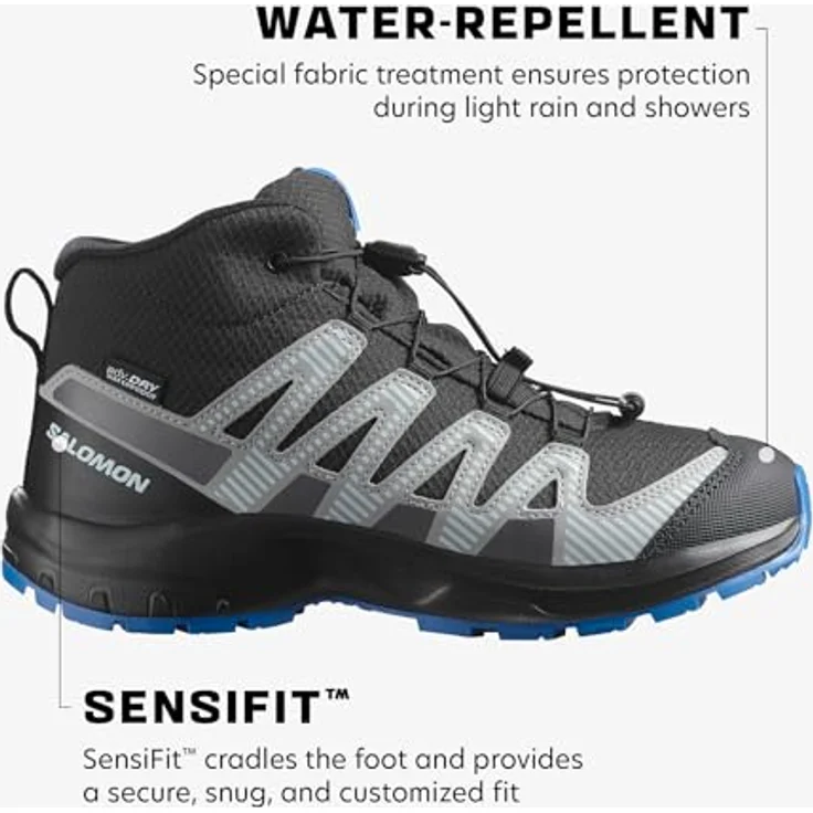 Salomon XA PRO V8 MID WP J, Wasserdichter Wanderschuh mit hohem Schaft und profilierten Gummi-Sohlen – Bild 2