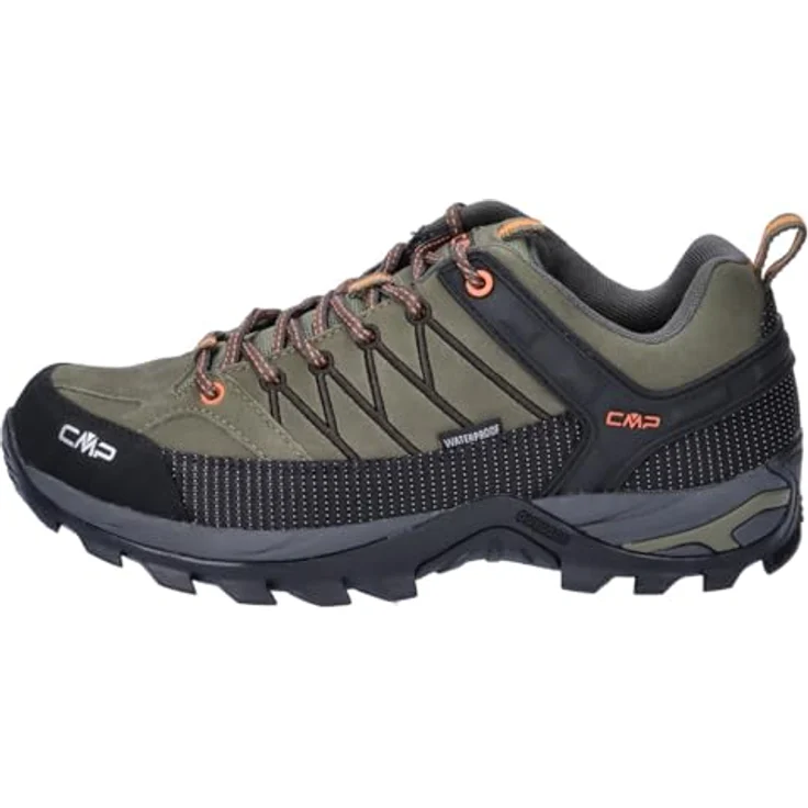 CMP RIGEL LOW TREKKING SHOES WP, wasserdichte Wanderschuhe aus Leder mit profilierten Gummisohlen für guten Grip – Bild 2