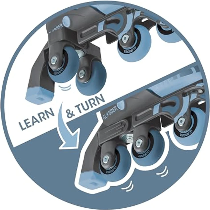 GLOBBER Learning Skates 2in1, verstellbare Inline- und Quad-Skates für Kinder Gr. 30-33, ABEC 9, Rollengröße 54x24 mm, blau – Bild 2