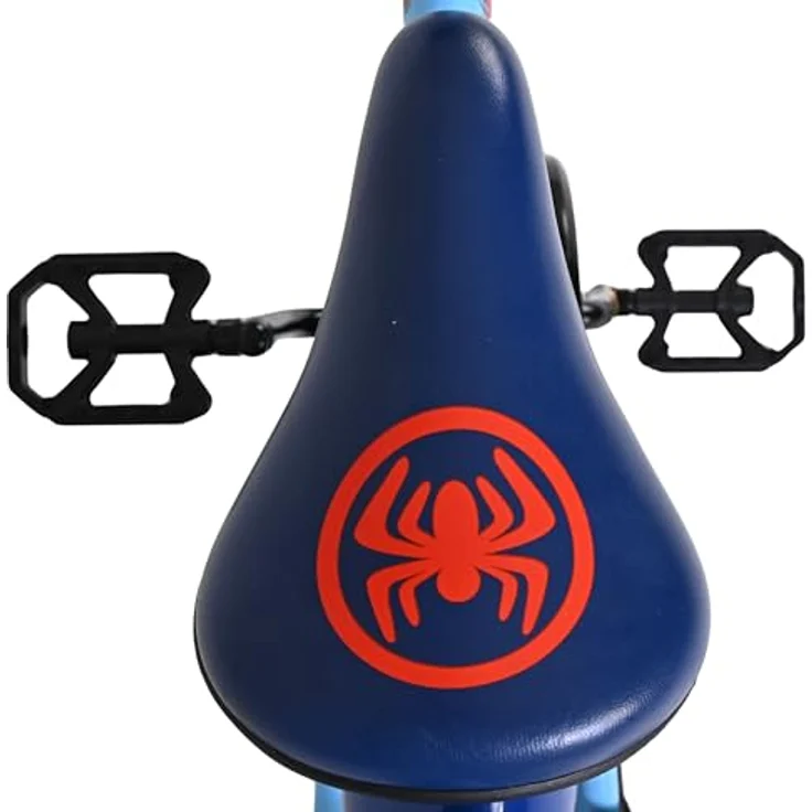 Volare Spidey Kinderfahrrad, 16 Zoll, blau, mit Hand- und Rücktrittbremse, höhenverstellbar, abnehmbare Stützräder – Bild 11