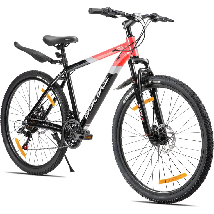 Hiland Rockford, 26/27,5 Zoll Alu-Mountainbike mit 21-Gang Getriebe, wetterfesten Scheibenbremsen, strapazierfähigen Reifen und Schutzblechen für Stadt und Trail