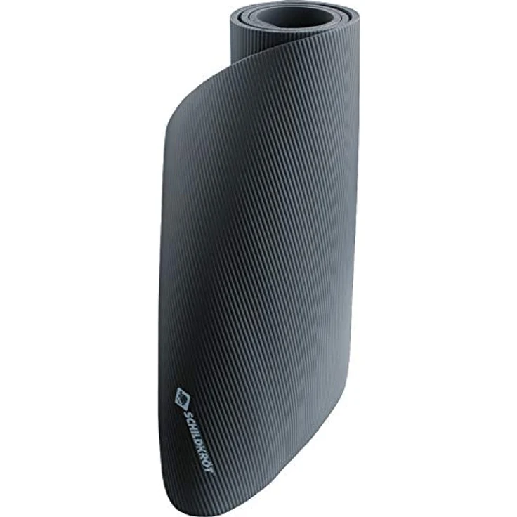 Schildkröt Fitnessmatte 10 mm, Anthrazit, rutschfest mit Tragegurt, 960260, Grau – Bild 1