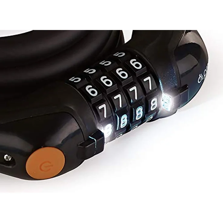Prophete Zahlen-Kabelschloss, 80 cm mit 4-Zahlen-Kombination und LED-Beleuchtung – Bild 3