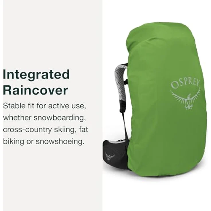 Osprey Atmos AG LT 65 Black L/XL, Wanderrucksack mit Regenhülle und seitlichem Reißverschlusszugang – Bild 4
