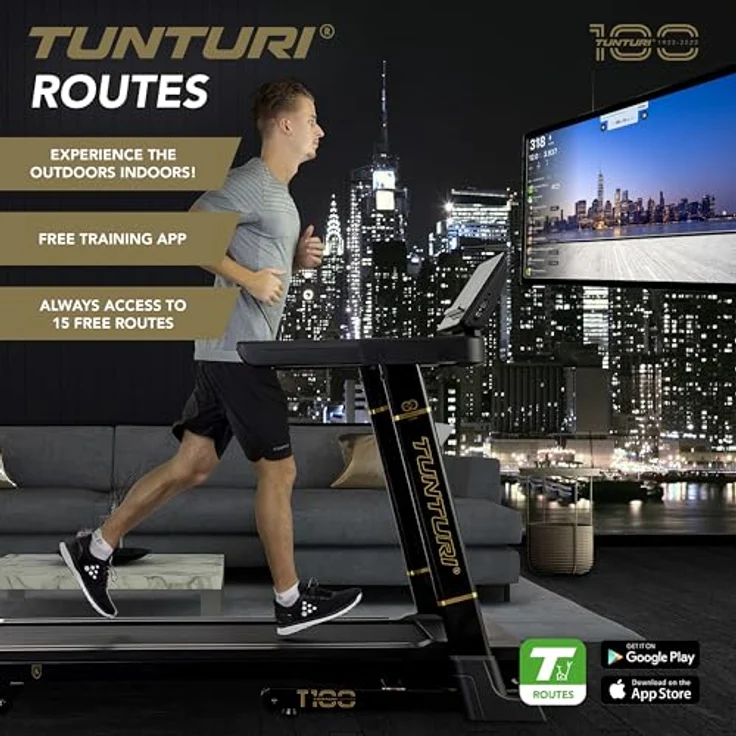 Tunturi T100 Centuri Laufband Klappbar - Walking pad - LED Monitor - 44 Trainingsprogramme - 0.8-20.0km/h – Bild 2