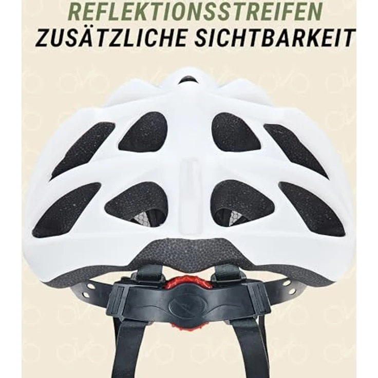 Prophete Erwachsenen-Fahrradhelm INMOLD, Größe 58-61cm, 240g, weiß mit Reflexstreifen – Bild 4