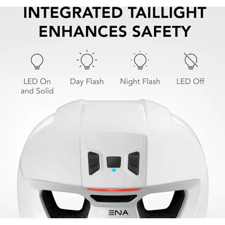 Sena S1 Matte White L Smart Helm, mit Mesh Intercom und LED-Rücklicht – Bild 3