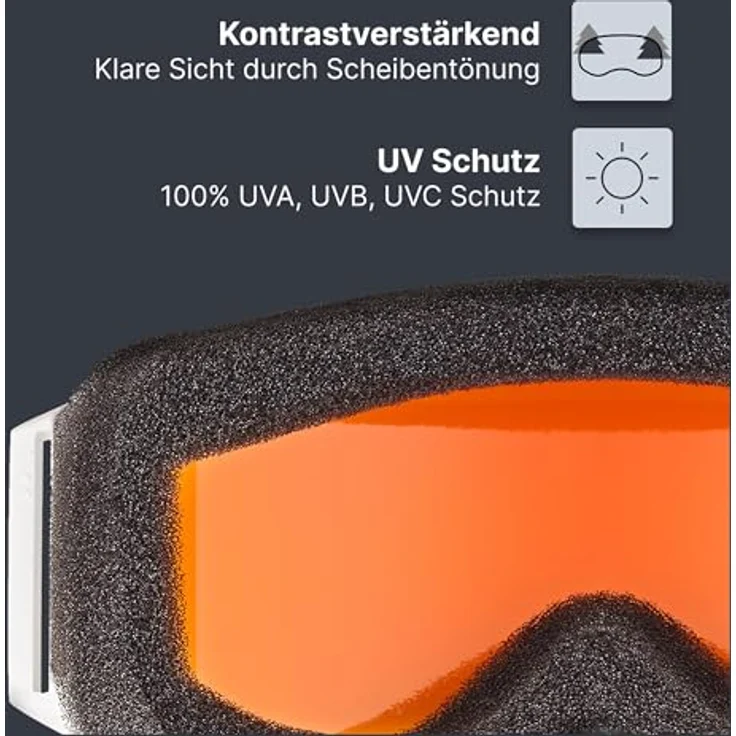 Uvex speedy pro - Skibrille für Kinder - kontrastverstärkend - vergrößertes, beschlagfreies Sichtfeld - weiß – Bild 3