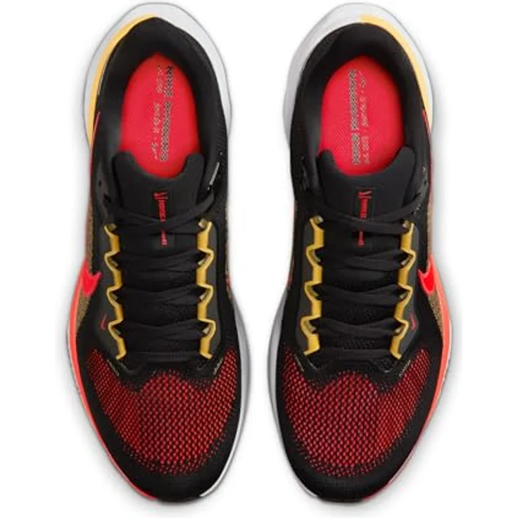 Nike Air Zoom Pegasus 41, Laufschuhe für Normalpronierer, Black/White/Bright Crimson, dämpfende ReactX-Mittelsohle mit Zoom Air-Fersenelement, atmungsaktives Mesh-Obermaterial, Größe 46 – Bild 4