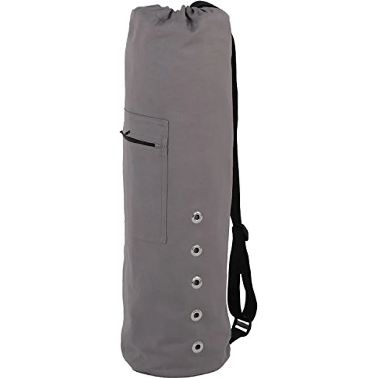 Yogatasche CANVAS Bag, große Yogamattentasche aus Baumwolle, Seesack, strapazierfähig, anthrazit