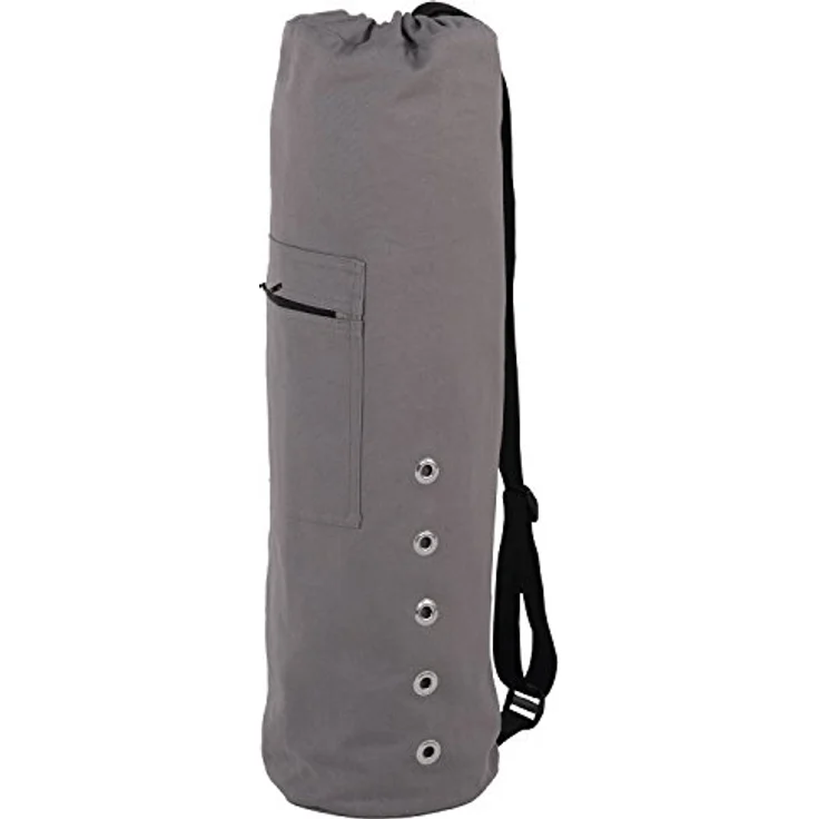 Yogatasche CANVAS Bag, große Yogamattentasche aus Baumwolle, Seesack, strapazierfähig, anthrazit – Bild 1