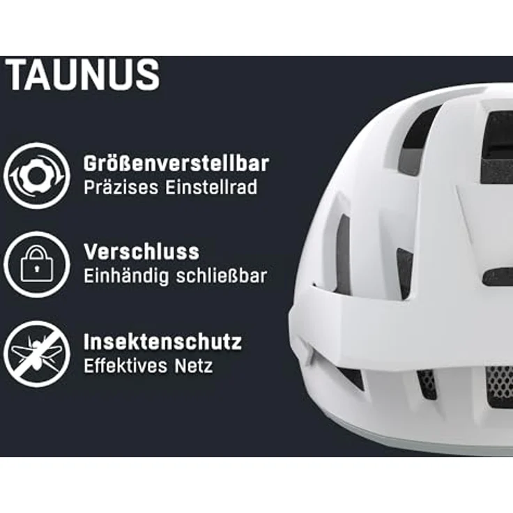 Alpina TAUNUS, Fahrradhelm mit Sonnen-Visier, weiß, Größe 52, für MTB-Abenteuer – Bild 2