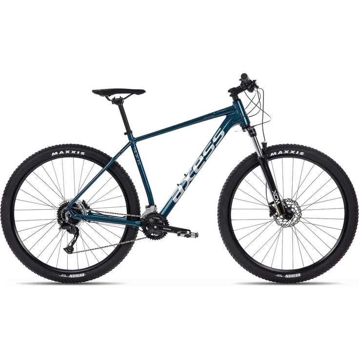 Axess TORRENT Hardtail Mountainbike 29 Zoll, Dunkelblau, 2-fach Schaltung, Remote-Lockout-Federgabel, 18 Gänge