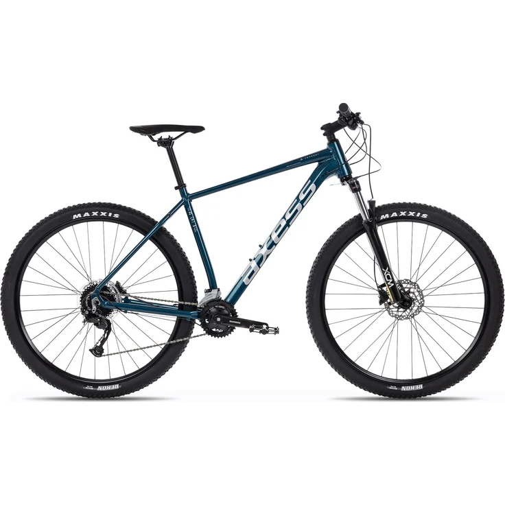 Axess TORRENT Hardtail Mountainbike 29 Zoll, Dunkelblau, 2-fach Schaltung, Remote-Lockout-Federgabel, 18 Gänge