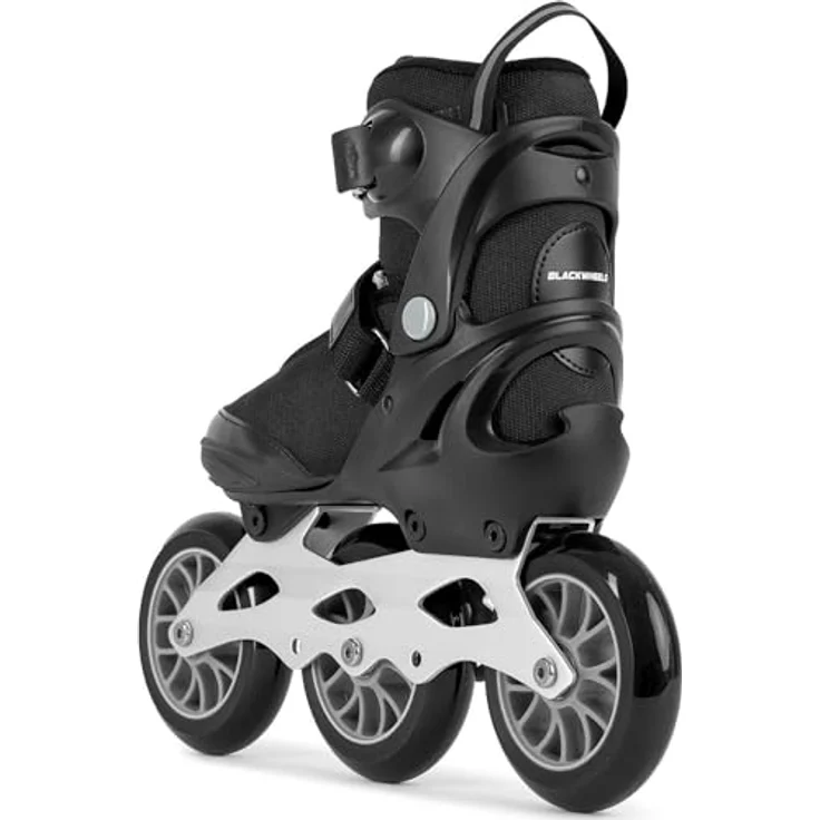 BLACKWHEELS Dynamic Inlineskates, drei-Räder-Anordnung für optimale Geschwindigkeit, 110 mm Räder, größenverstellbar 39-42, Schwarz – Bild 3