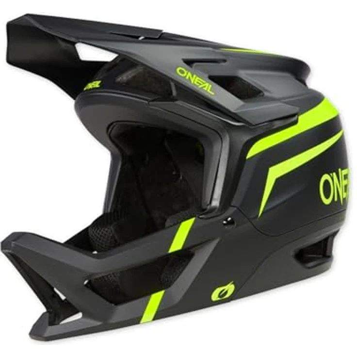 O'NEAL Fullface Helm Transition Flash, Fahrradhelm in Schwarz/Neon Gelb, Größe XL (61/62 cm) mit optimalem Schutz für Offroad-Fahrten – Bild 1