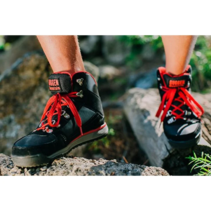 GUGGEN MOUNTAIN M010 Herren Wanderschuhe, atmungsaktiv und wasserabweisend, Schwarz-Rot, EU 44 – Bild 3