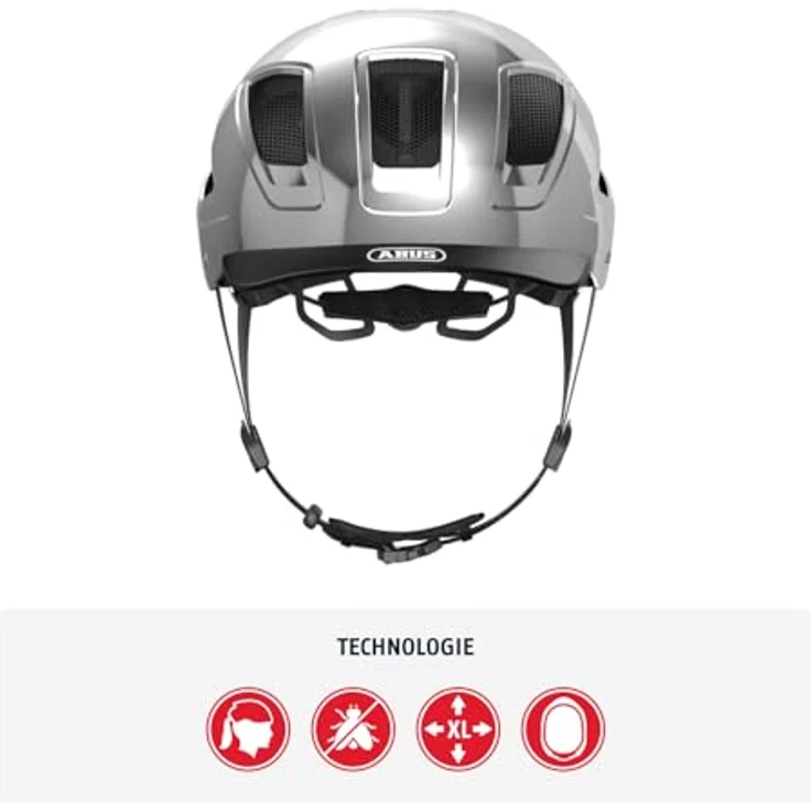 Abus Hyban 2. 0 Fahrradhelm - Chrome/Silver 52 - 58 cm – Bild 3