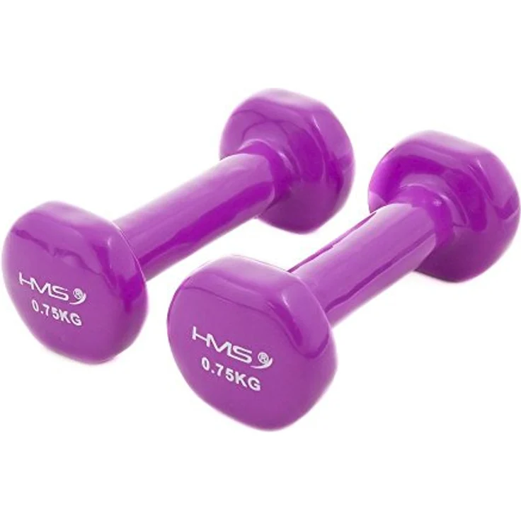 HMS Unisex 17-47-001, Gusseisen Hantel mit Vinylüberzug, Schwarz, Einheitsgröße für Fitness- und Aerobic-Übungen