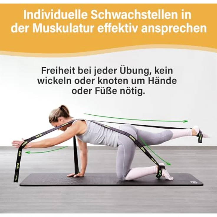 SISSEL OCTOCORE, 3D-Band für Ganzkörpertraining, flexibel für Pilates & Yoga, robustes Material, inkl. Übungsvideo, Farbe: Anthrazit/Gelb – Bild 4