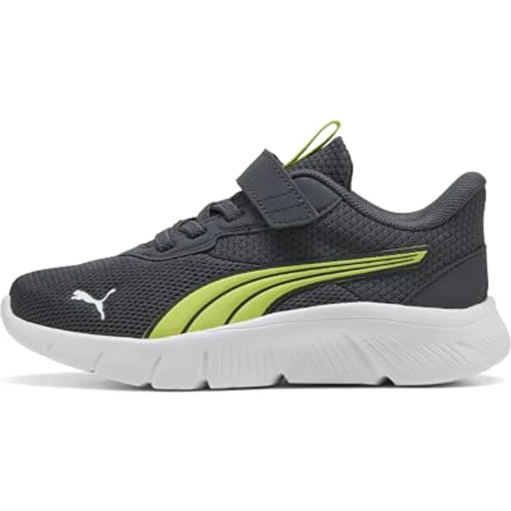 PUMA Flex Focus Modern Laufschuh, Grau, Gr. 31, atmungsaktives Mesh-Obermaterial, elastische Schnürsenkel und Klettverschluss, griffige EVA-Außensohle, empfohlen für Kinder von 4-8 Jahren – Bild 3