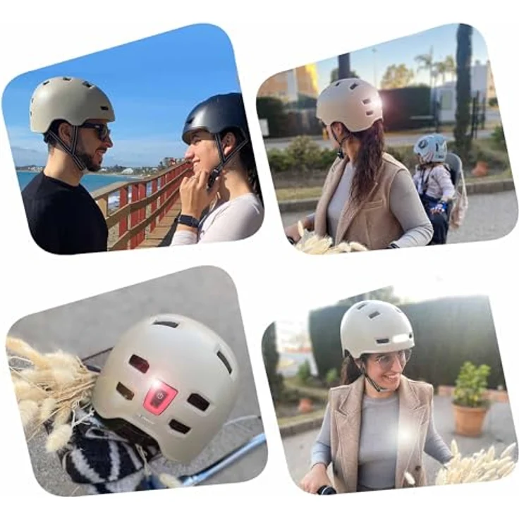 Crazy Safety Velohelm Matt White, Fahrrad- und Skaterhelm für Kopfgrößen 57-61 cm mit reflektierenden Riemen und leichtem Design – Bild 11