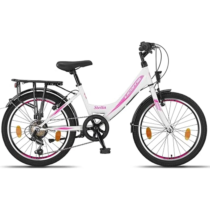 Licorne Bike Stella Premium City Bike 20 Zoll 6 Gang Shimano Fahrrad für Mädchen Herren und Damen 21 Gang Holland Citybike (Weiss) – Bild 4