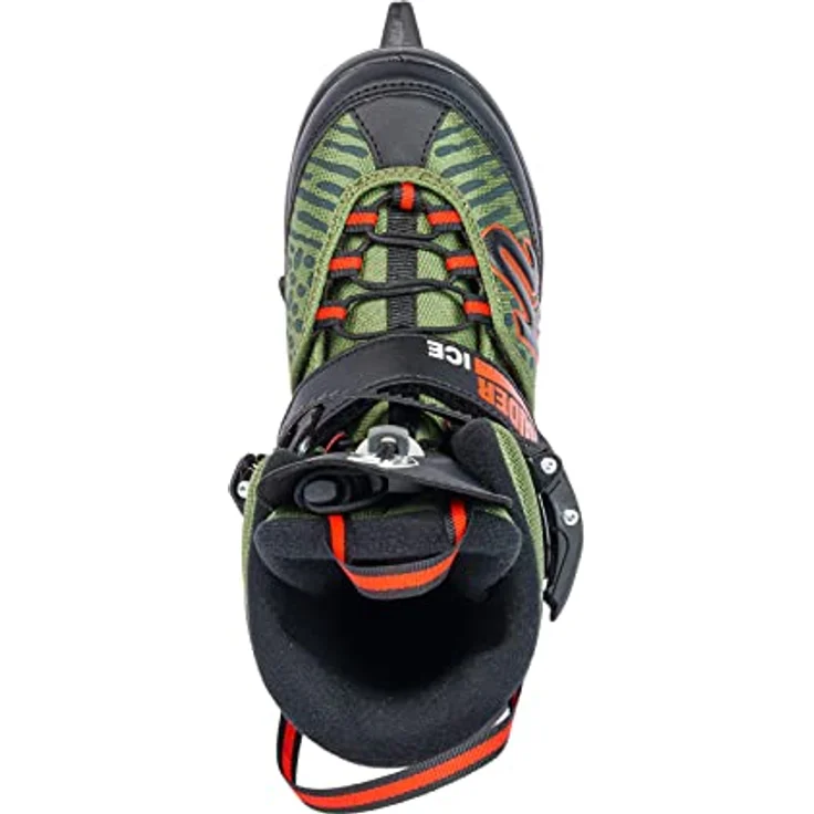K2 Skates Jungen Schlittschuhe Raider Ice, verstellbar in Größen, grün-orange, mit K2 Softboot-Technologie und Edelstahlkufen – Bild 3