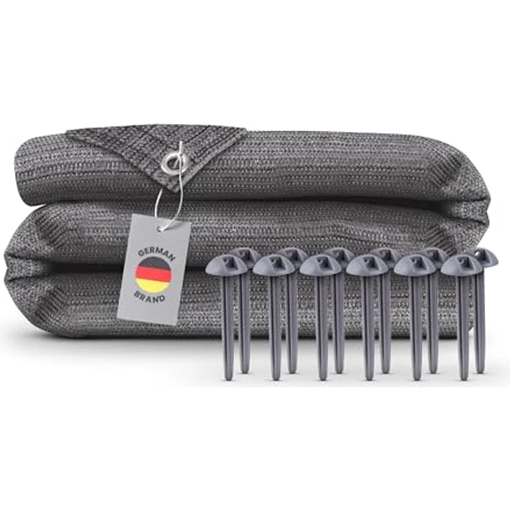 Bestlivings Vorzeltteppich (250 x 300cm) Camping Matte mit Ösen, Outdoor Teppich inkl. 12 Kunststoff Heringe und Tragetasche, Markisenteppich - Robustes HDPE-Material, witterungsbeständig, hoher Komfort - Grün – Bild 1