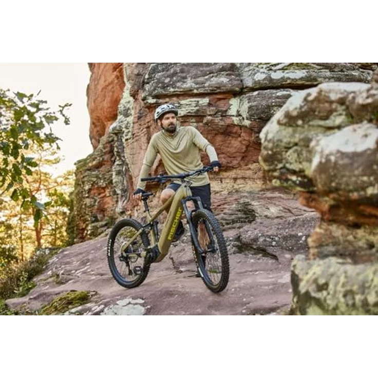 FISCHER Fahrrad E-Bike Mountainbike MONTIS 10.0i Fully, 12 Gang SRAM SX, 711 Wh Akku, BROSE Mittelmotor, hydraulische SHIMANO Scheibenbremse, Olive matt – Bild 11