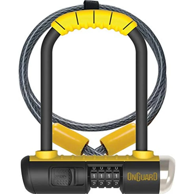 Onguard Bulldog Mini DT 8015 C.SBC, Veloschloss mit Zahlenkombination und Kabel, 14 cm, stahlverstärkt, gummiert, Sicherheitsstufe 70 – Bild 2