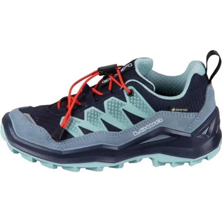 Lowa Maddox Pro Low GTX Junior, wasserdichter Wanderschuh aus Textil und Veloursleder, navyblau/rauchblau – Bild 2