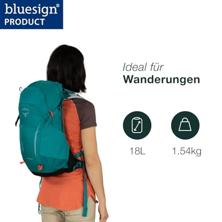 Osprey Hikelite 18 Stardust Yellow/Gray Wolf O/S, Wanderrucksack mit AirSpeed Rückenplatte – Bild 2