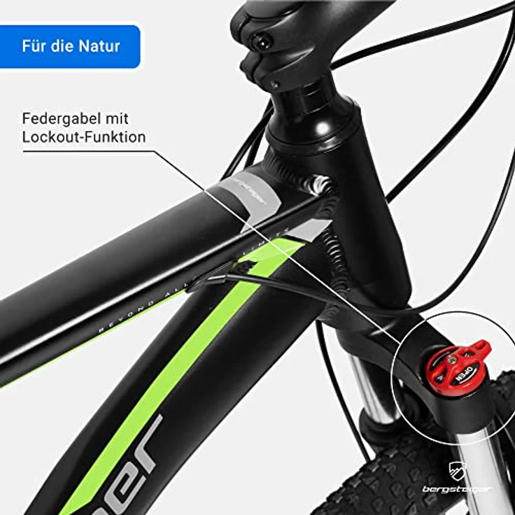 Bergsteiger Makalu 29 Zoll Mountainbike, Aluminium, 21 Gang-Schaltung, Scheibenbremsen, geeignet ab 160 cm, Hardtail für Jungen und Herren – Bild 2