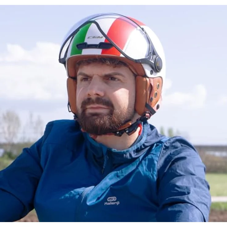 CGM 801I EBI ITALIA, Zugelassener Ski-E-Bike-Helm in Weiß Grün Rot, Größe S, doppelt zertifiziert (CE EN1078 und CE EN1077) – Bild 6
