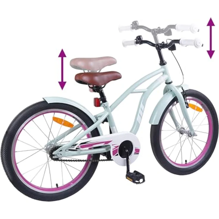 vidaXL Kinderfahrrad 18 Zoll, für Kinder von 5-7 Jahren, hellgrün, mit 123 x 51 x 78 cm Abmessungen – Bild 7