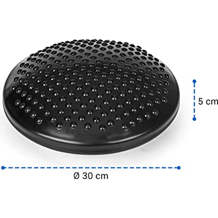 BoarderKING Balancekissen für das Indoorboard inkl. Pumpe, Fitness Rückentraining Ballsitzkissen Gleichgewichtskissen Balancetrainer Luftkissen Sitzkissen, Zubehör, 30 x 5 cm (ØxH) schwarz – Bild 3