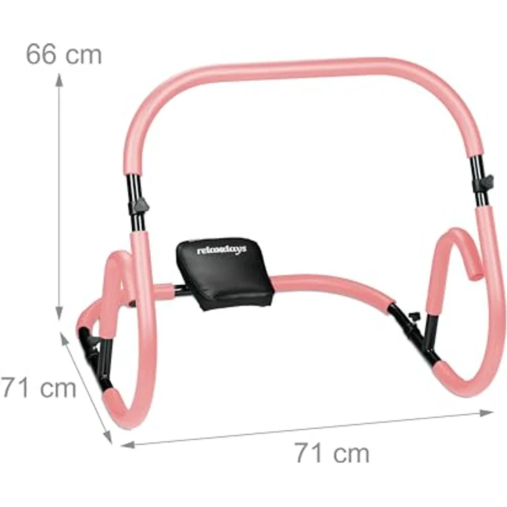 relaxdays Bauchtrainer AB Roller für Zuhause in Rosa, Nackenstütze, bis 100 kg Belastbarkeit – Bild 5