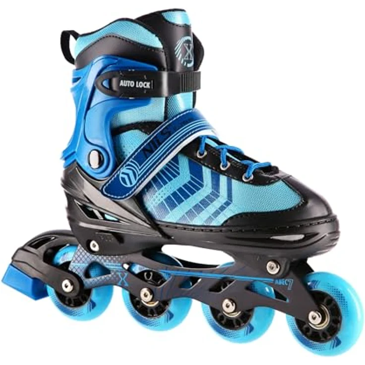 Nils Extreme Nh18192A Schwarz-Blau Gr.s(29-33) Schlittschuhe 4In1 – Bild 3