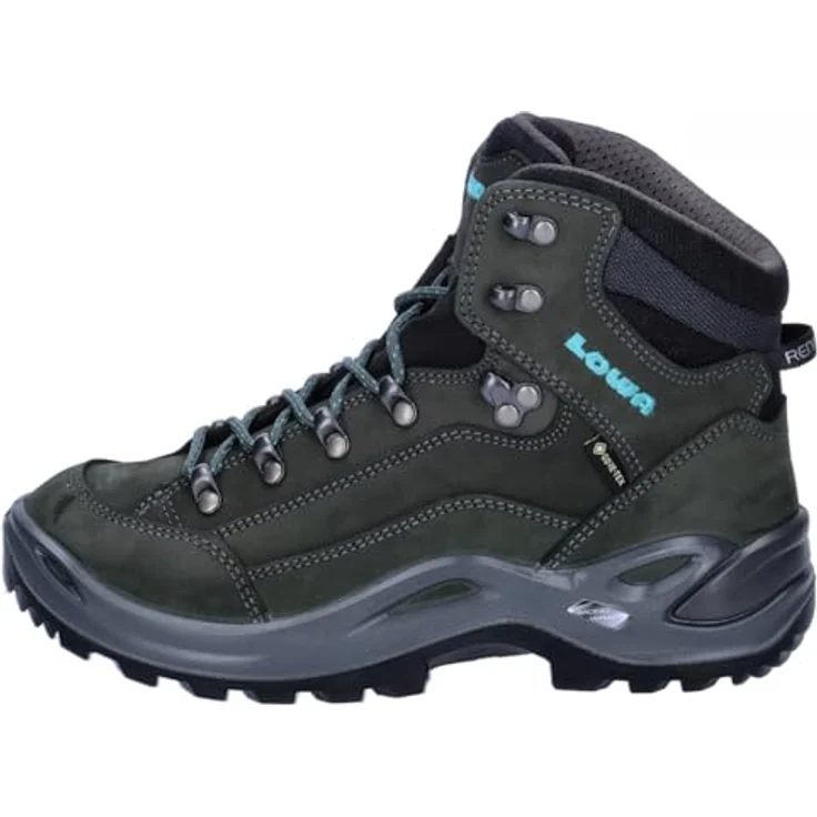 No Name Renegade GTX Mid, Damen Wanderschuhe, atmungsaktive und wasserdichte Schuhe, grau/türkis, UK 6.5 (40) – Bild 2
