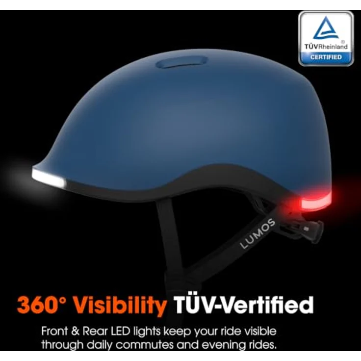 Lumen Labs Lumos Helmet Nyxel MIPS, Halber Helm mit Hartschalenbau, integrierten LED-Blitzlichtern und 7 RGB Farben, Größe M (55-59 cm) – Bild 2